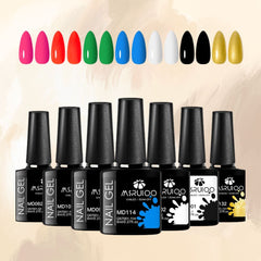 Gel Nail Polish Set 7 Colors UV Soak Off Long Lasting Kit