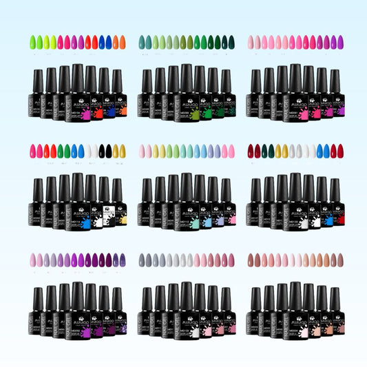 Gel Nail Polish Set 7 Colors UV Soak Off Long Lasting Kit