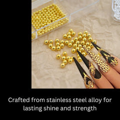 Gold Silver Micro Caviar Beads Set for Nail Art 0.8-3mm