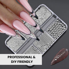 Gold Silver Micro Caviar Beads Set for Nail Art 0.8-3mm