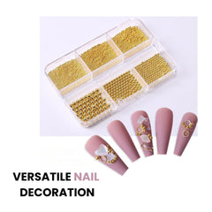 Gold Silver Micro Caviar Beads Set for Nail Art 0.8-3mm