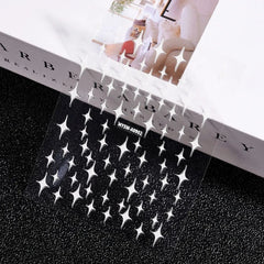 Gold Moon Star Nail Decals – 3D Bronzing Art Stickers