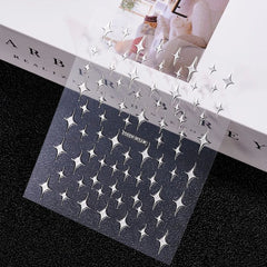 Gold Moon Star Nail Decals – 3D Bronzing Art Stickers