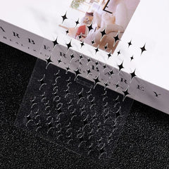 Gold Moon Star Nail Decals – 3D Bronzing Art Stickers