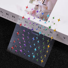 Gold Moon Star Nail Decals – 3D Bronzing Art Stickers