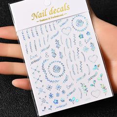 Gold Moon Star Nail Decals – 3D Bronzing Art Stickers