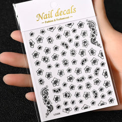 Gold Moon Star Nail Decals – 3D Bronzing Art Stickers