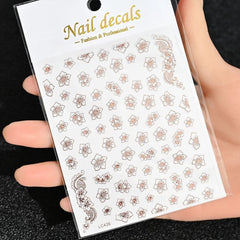 Gold Moon Star Nail Decals – 3D Bronzing Art Stickers