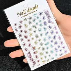 Gold Moon Star Nail Decals – 3D Bronzing Art Stickers