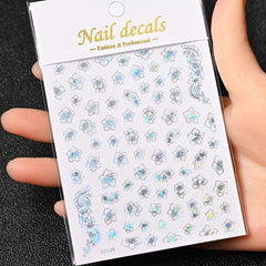 Gold Moon Star Nail Decals – 3D Bronzing Art Stickers