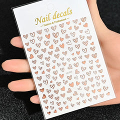 Gold Moon Star Nail Decals – 3D Bronzing Art Stickers