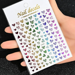 Gold Moon Star Nail Decals – 3D Bronzing Art Stickers