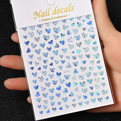 Gold Moon Star Nail Decals – 3D Bronzing Art Stickers