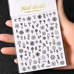 Gold Moon Star Nail Decals – 3D Bronzing Art Stickers