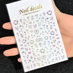 Gold Moon Star Nail Decals – 3D Bronzing Art Stickers