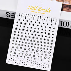 Gold Moon Star Nail Decals – 3D Bronzing Art Stickers