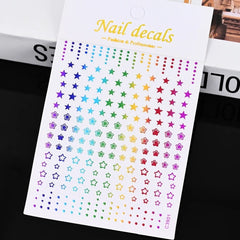 Gold Moon Star Nail Decals – 3D Bronzing Art Stickers