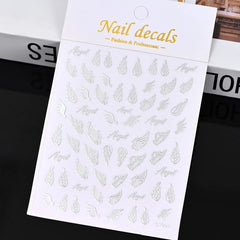 Gold Moon Star Nail Decals – 3D Bronzing Art Stickers