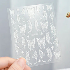 Gold Moon Star Nail Decals – 3D Bronzing Art Stickers