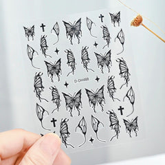 Gold Moon Star Nail Decals – 3D Bronzing Art Stickers