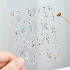 Gold Moon Star Nail Decals – 3D Bronzing Art Stickers