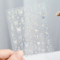 Gold Moon Star Nail Decals – 3D Bronzing Art Stickers