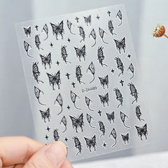 Gold Moon Star Nail Decals – 3D Bronzing Art Stickers