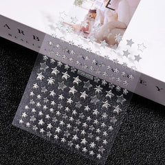 Gold Moon Star Nail Decals – 3D Bronzing Art Stickers
