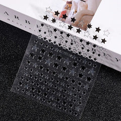 Gold Moon Star Nail Decals – 3D Bronzing Art Stickers