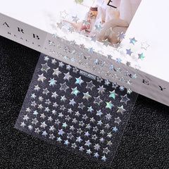 Gold Moon Star Nail Decals – 3D Bronzing Art Stickers