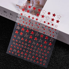 Gold Moon Star Nail Decals – 3D Bronzing Art Stickers
