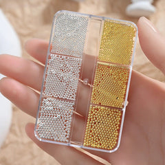 Gold Silver Micro Caviar Beads Set for Nail Art 0.8-3mm