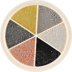 Gold Silver Micro Caviar Beads Set for Nail Art 0.8-3mm