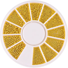 Gold Silver Micro Caviar Beads Set for Nail Art 0.8-3mm