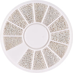 Gold Silver Micro Caviar Beads Set for Nail Art 0.8-3mm