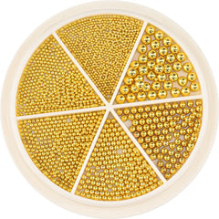 Gold Silver Micro Caviar Beads Set for Nail Art 0.8-3mm