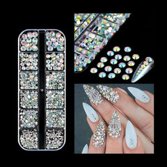 Gold Silver Micro Caviar Beads Set for Nail Art 0.8-3mm