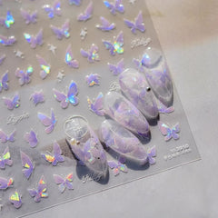 Golden Butterfly Nail Art Stickers - DIY Manicure Decals