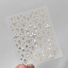 Golden Butterfly Nail Art Stickers - DIY Manicure Decals