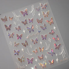 Golden Butterfly Nail Art Stickers - DIY Manicure Decals
