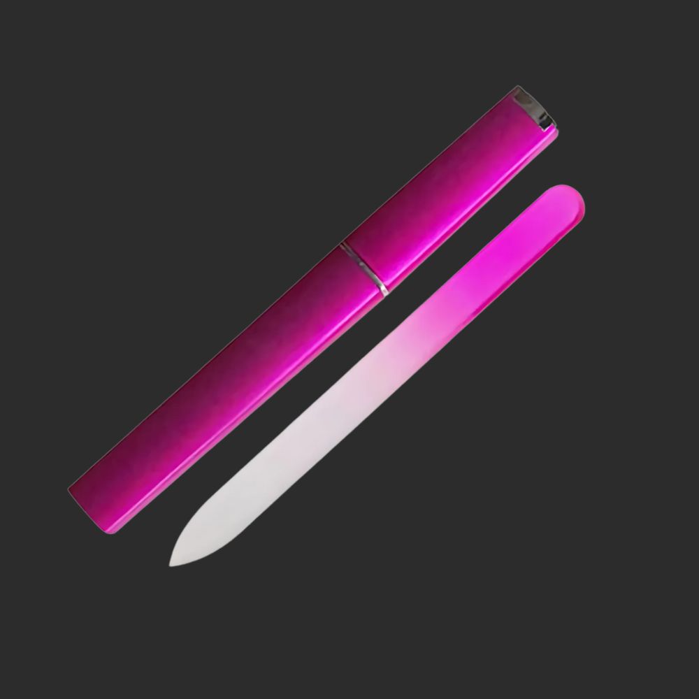 Crystal Glass Nail File with Aluminum Case