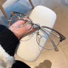Unisex Square Metal Frame Anti-Blue Light Glasses