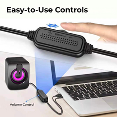 USB Wired LED Desktop HIFI Stereo Speaker