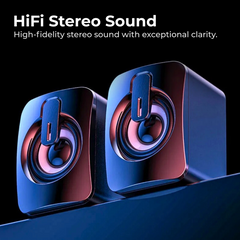 USB Wired LED Desktop HIFI Stereo Speaker