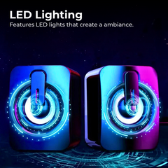 USB Wired LED Desktop HIFI Stereo Speaker