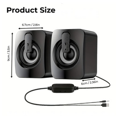 USB Wired LED Desktop HIFI Stereo Speaker