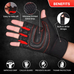 Half-Finger Cycling Gloves with Wrist Wrap