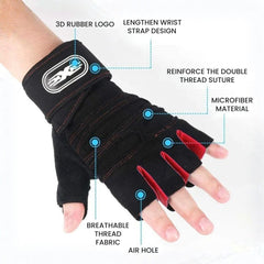 Half-Finger Cycling Gloves with Wrist Wrap