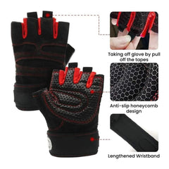 Half-Finger Cycling Gloves with Wrist Wrap