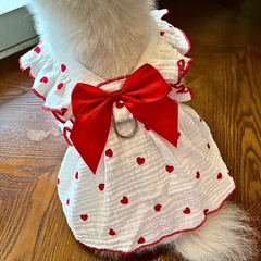 Bow Heart Puppy Skirt Cooling Pet Vest